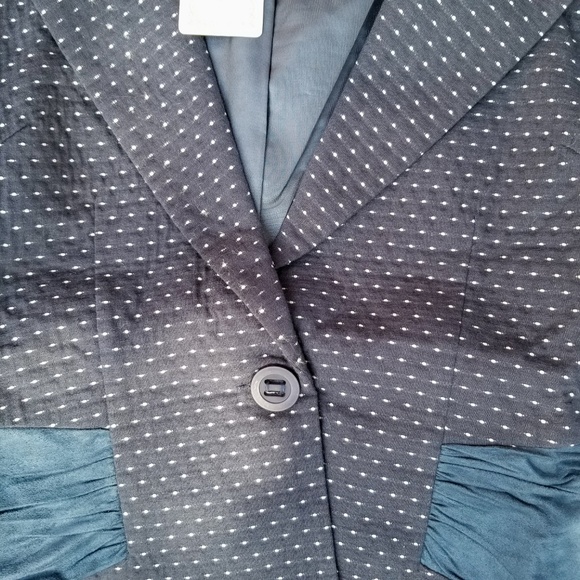 SOLD Blue White Dotted Blazer - Picture 4 of 7